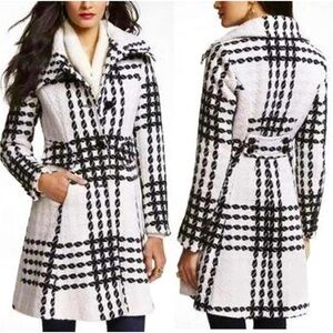 Express Plaid Check Wool Coat